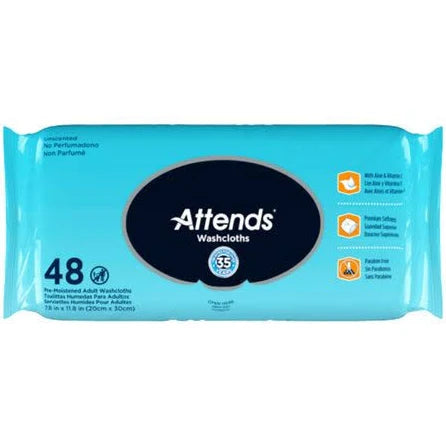 Attends Washcloths/ (48 pk) Pre-Moistened Wipes WCPP1000