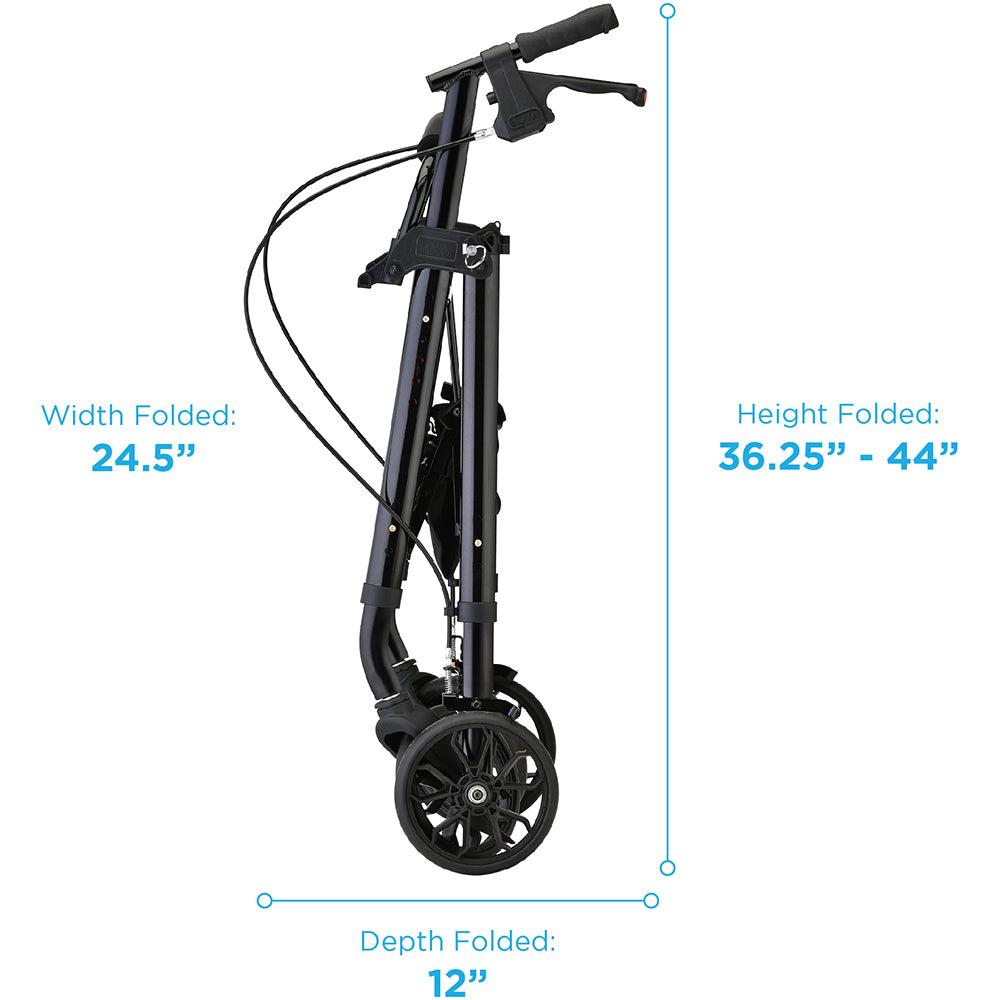 Rollator Walker/ Standard , Nova Star/ 8'', Black, 300lbs