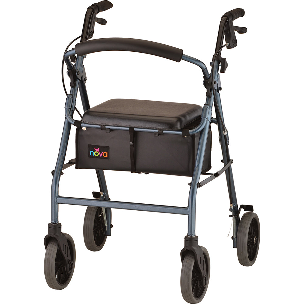 Rollator Walker/ Tall , Nova Zoom 24/ 8'', Blue, 300lbs