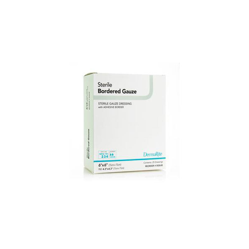 Sterile Bordered Gauze 6''x6'' / Wound Dressing/ DermaRite/ 00263E