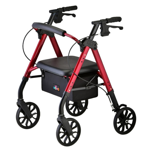 Rollator Walker/ Petite, Nova Star/8'', Red, 300lbs