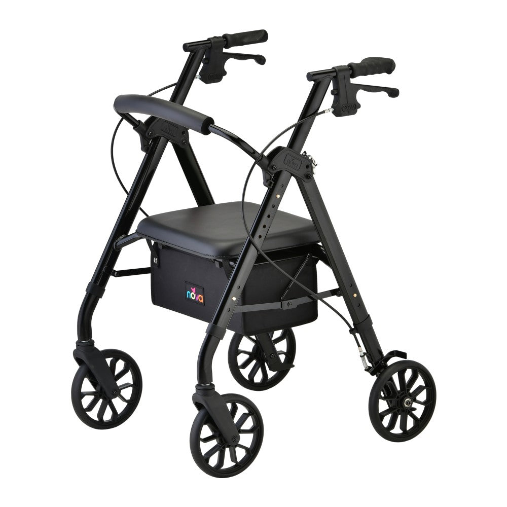 Rollator Walker/ Standard , Nova Star/ 8'', Black, 300lbs