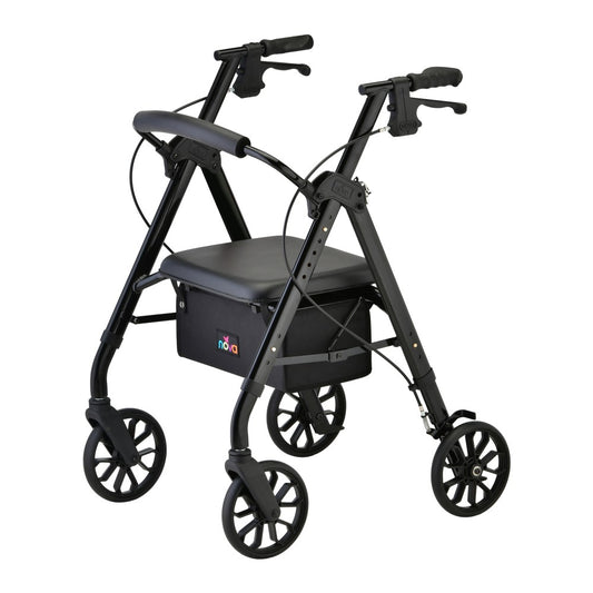 Rollator Walker/ Standard , Nova Star/ 8'', Black, 300lbs