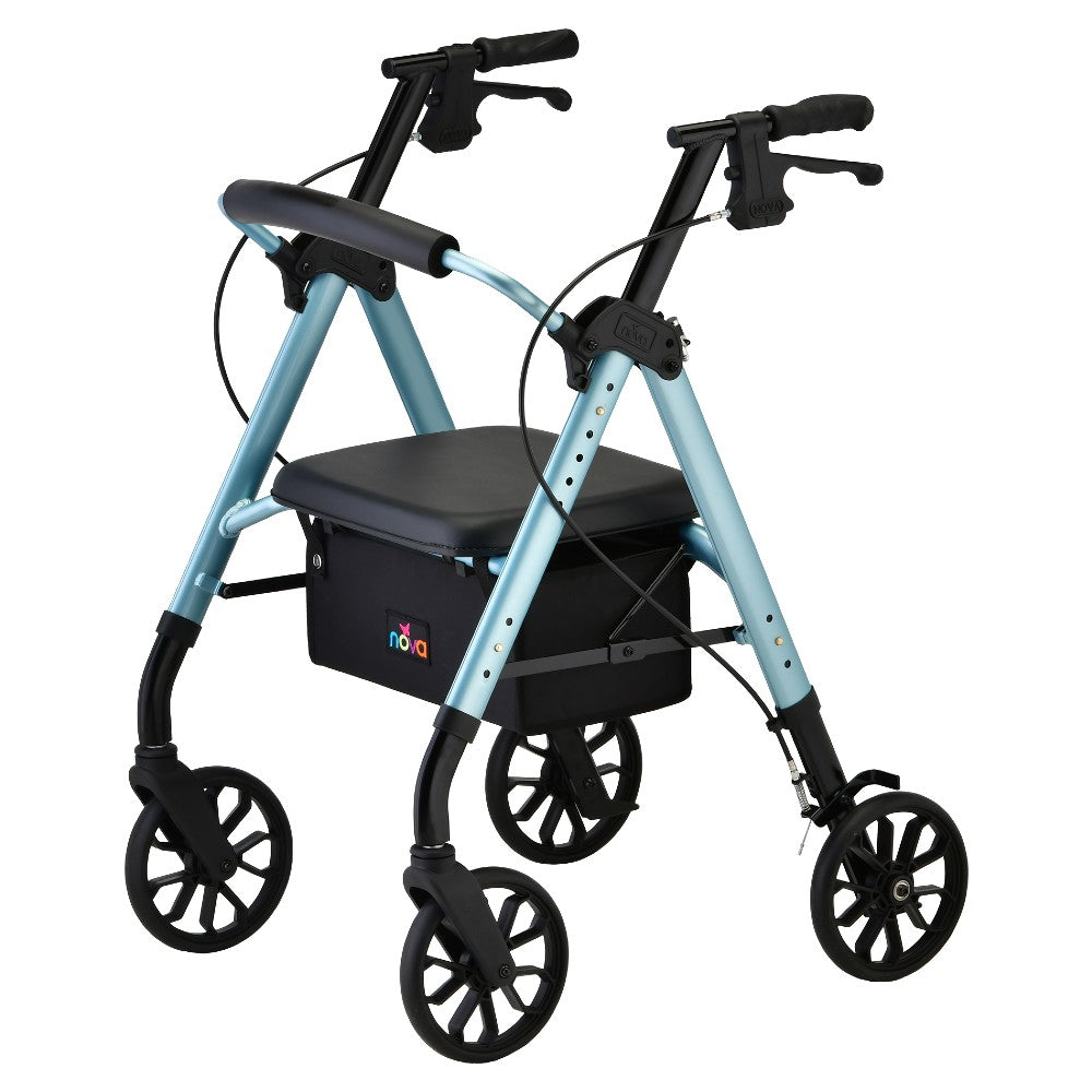 Rollator Walker/ Standard , Nova Star/ 8'', Sky Blue, 300lbs