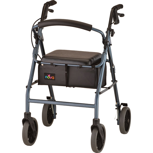Rollator Walker/ Tall , Nova Zoom 24/ 8'', Blue, 300lbs